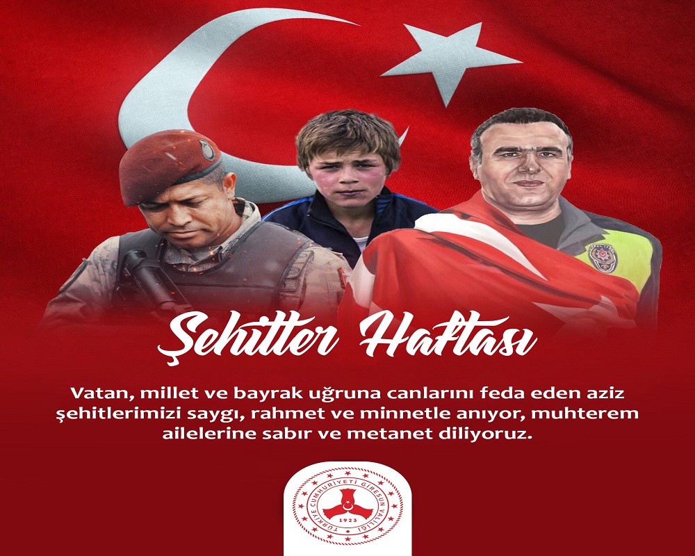 Valimiz Sayın Mehmet Fatih Serdengeçti'nin Şehitler Haftası Paylaşımı